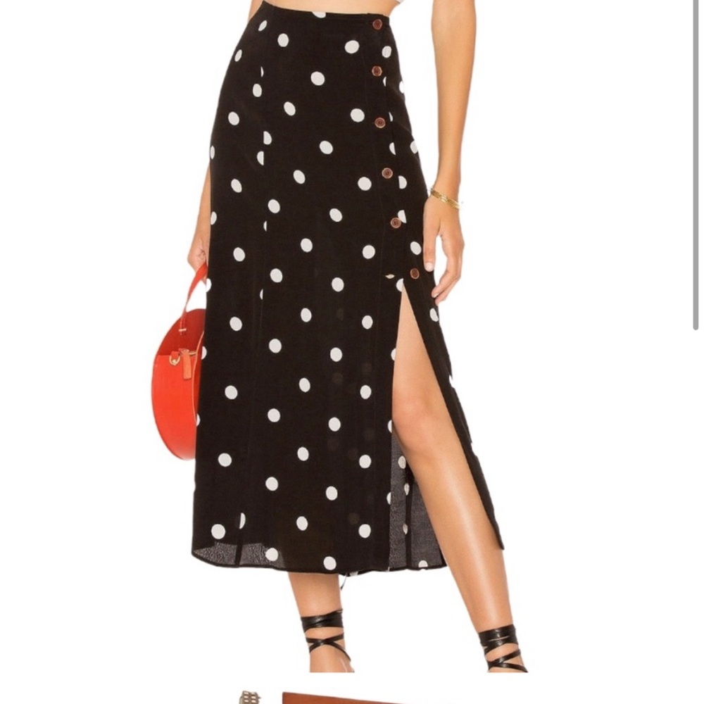 Free People Polk a dot Casual Maxi Skirt